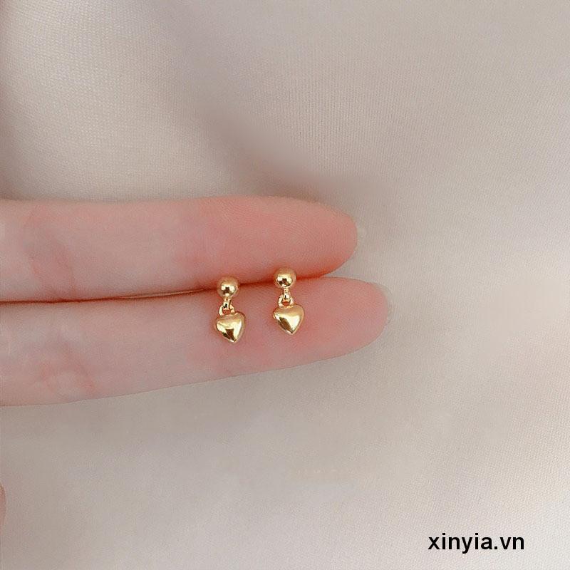 Bông Tai Hình Trái Tim Nhỏ Giọt Nước Thời Trang Cao Cấp Cho Nữ