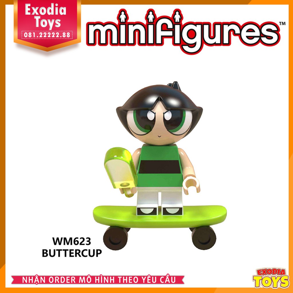 Xếp hình minifigure nhân vật hoạt hình Powerpuff Girls - Đồ Chơi Lắp Ghép Sáng Tạo - WM6051