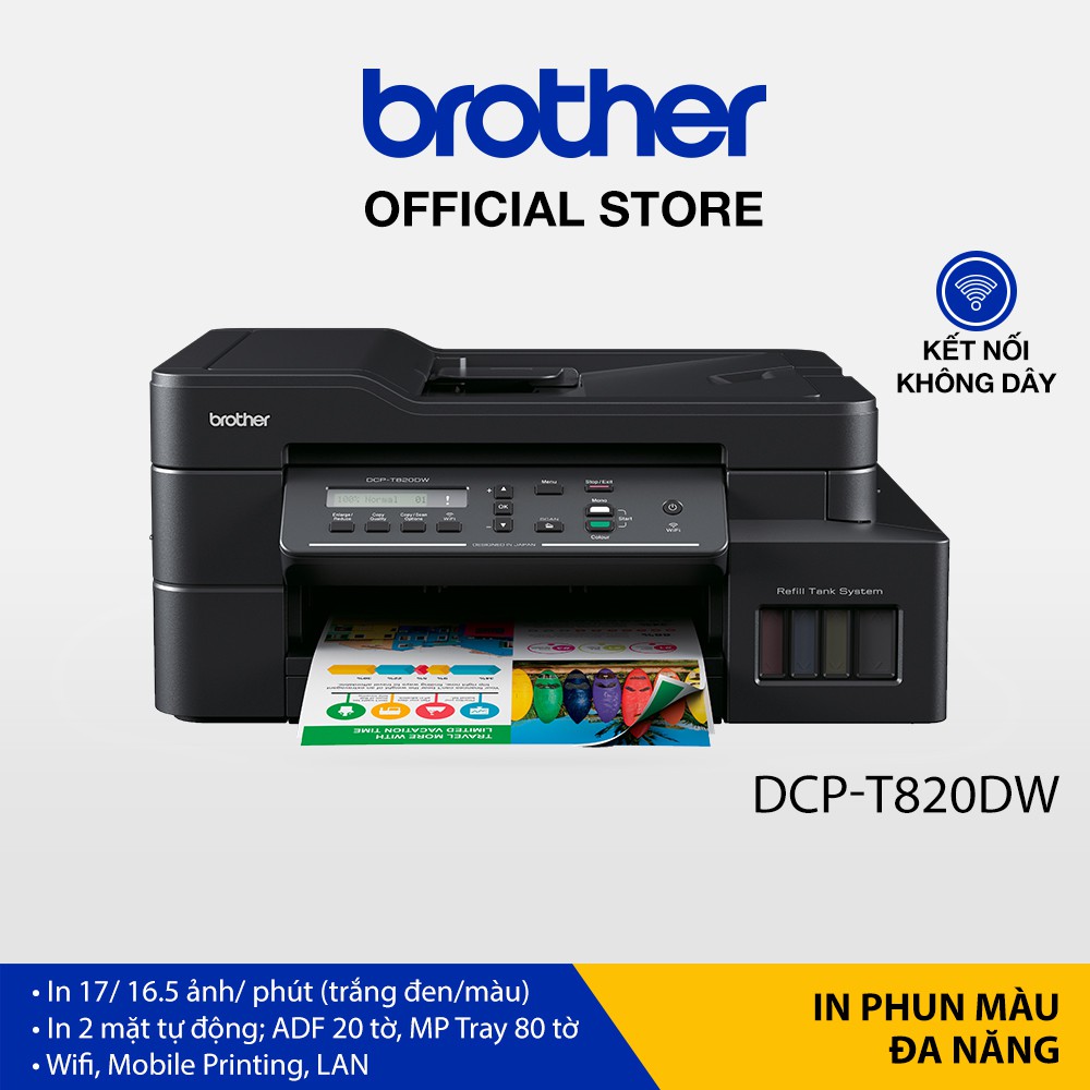 Máy in phun màu đa năng Brother DCP-T820DW