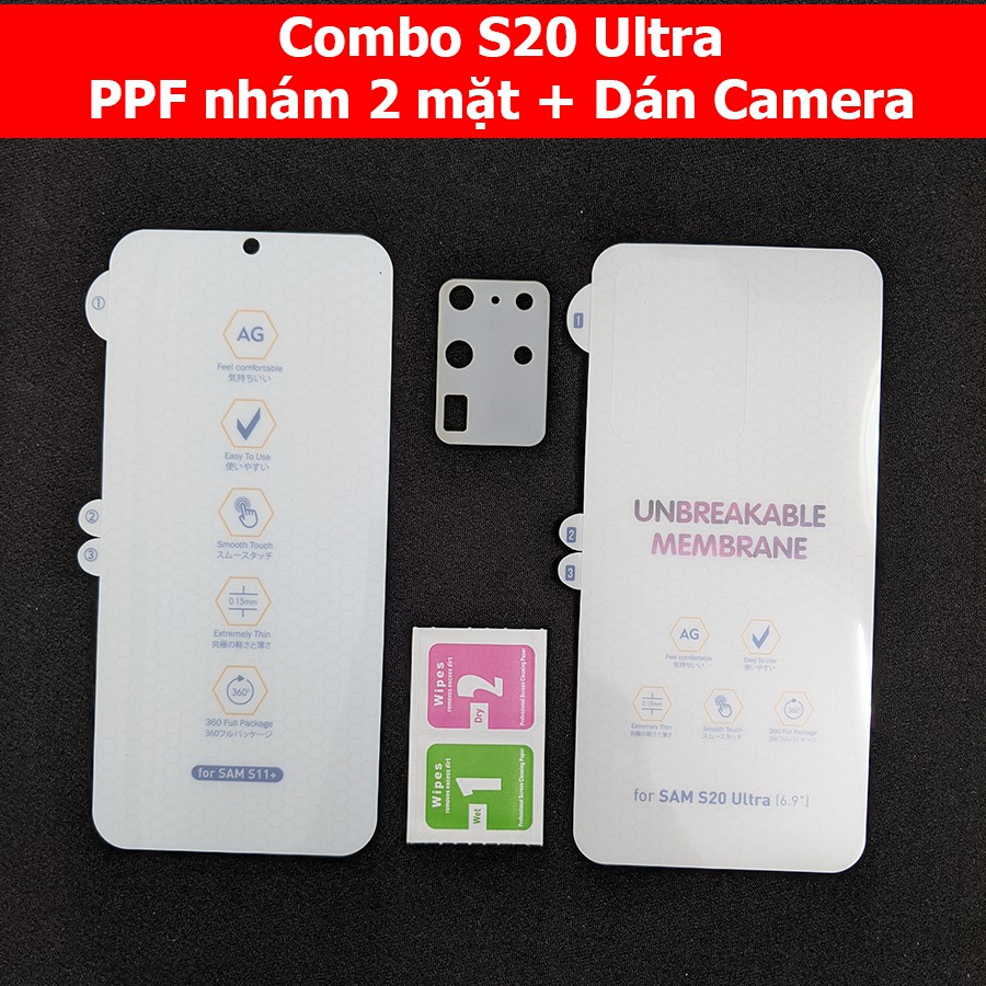 Dán PPF AG nhám chống bám vân tay S20 Ultra tặng dán camera