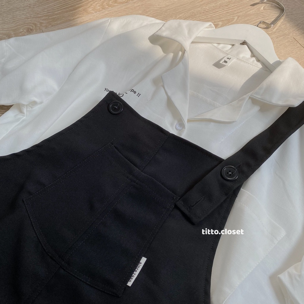 Váy Yếm Ulzzang Thêu Chỉ Nổi Titto - Mẫu Độc Quyền - Ảnh Thật - Titto Closet