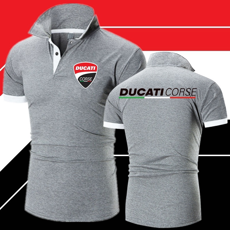 Áo Thun POLO Dáng Ôm In Logo Ducati Corese Thời Trang Mùa Hè Chất Lượng Cao Cho Nam