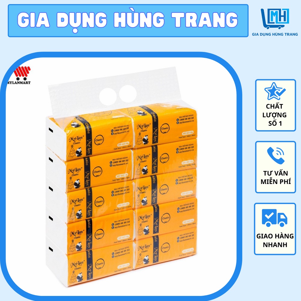 Combo 10 bịch giấy ăn gấu trúc mylan