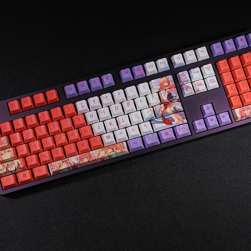 Yae Miko Keycap Cherry Profile Genshin Impact Theme Anime PBT Dye Thăng hoa Bàn phím cơ học Keycaps