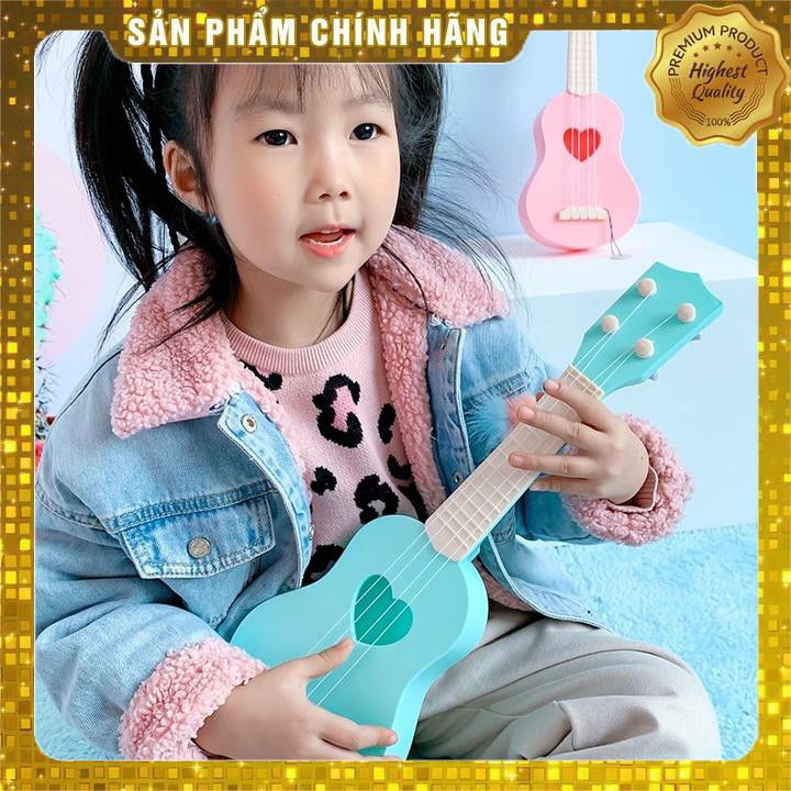 Guitar đồ chơi trẻ em màu hồng dành cho bé gái ukulele người mới bắt đầu học chơi đánh đàn Chính Hãng 2020
