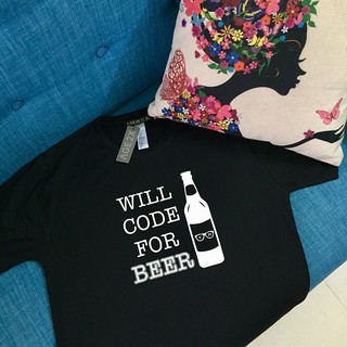 Áo thun will code for beer