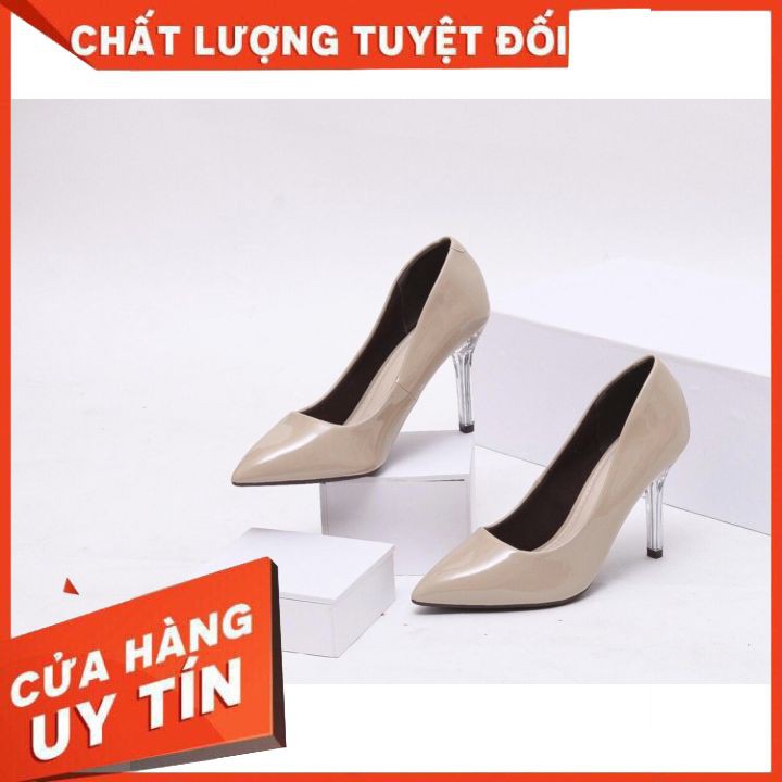 Giày Cao Gót Nữ CAO CẤP Gót Nhựa Trong 9P MS.GC.0100
