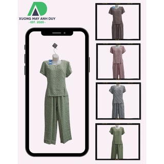 Bộ đồ nữ quần dài tay ngắn chất lụa hàn siêu nhẹ thoáng mát