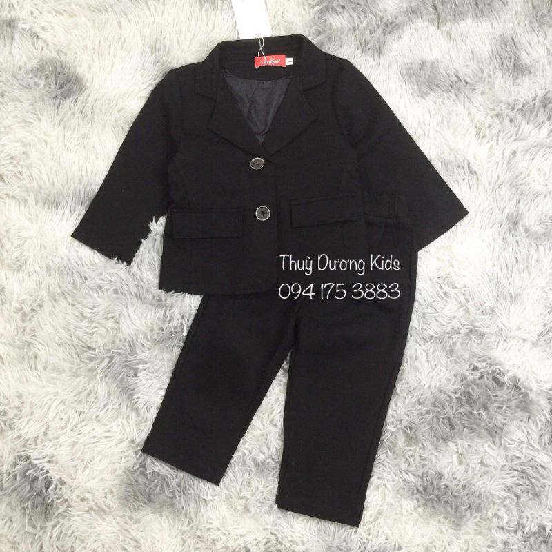 Bộ vest 2 chi tiết Le Monde màu đen cho bé trai 1-6y