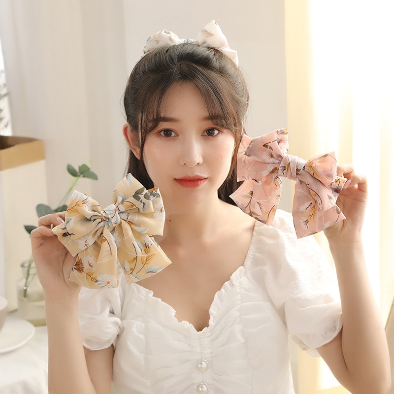 Kẹp Tóc Ba Lớp Họa Tiết Hoa / Bướm Thời Trang Mới Năm 2021