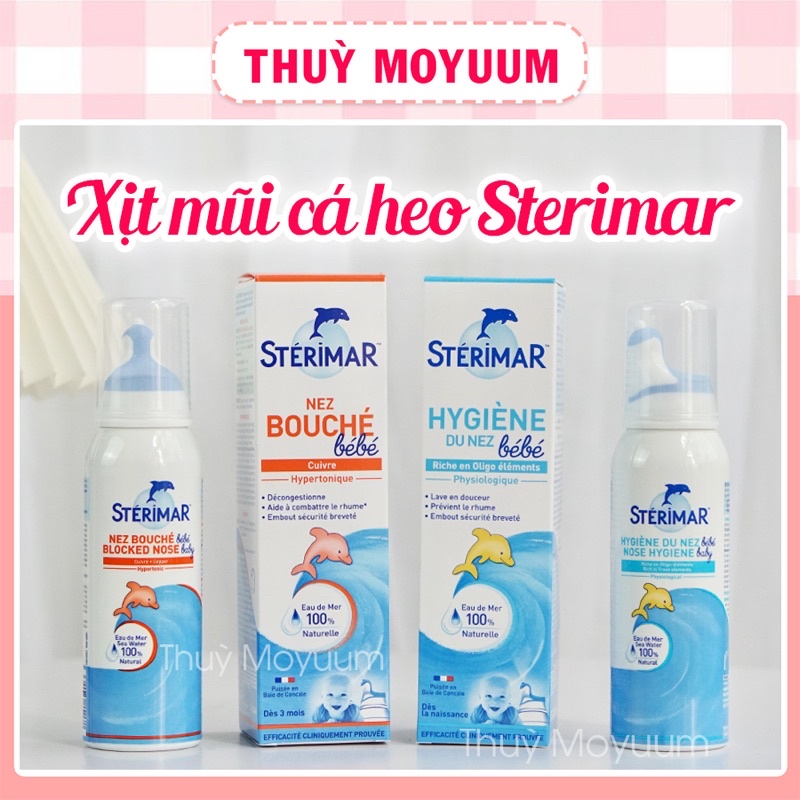 Xịt muối mũi cá heo Sterimar Pháp 100ml Vàng, Cam cho bé