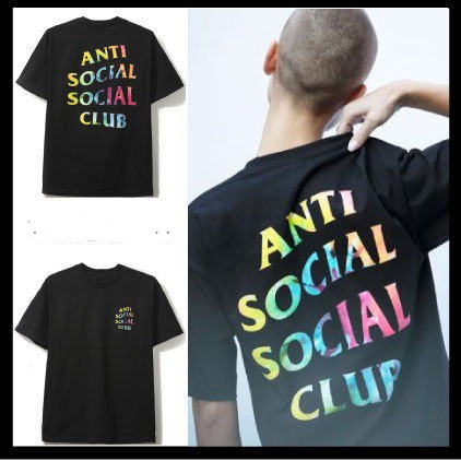 Áo anti social social club thai tie dye rainbow