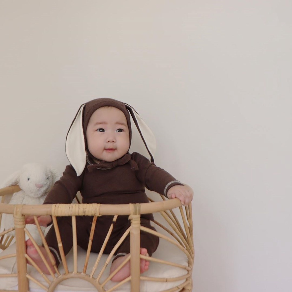 Bộ áo liền quần tay dài màu sắc dễ thương cho bé