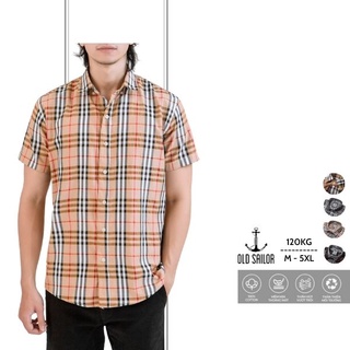 Áo sơ mi công sở bigsize cho nam lịch sự full 5xl áo sơ mi nam basic ngắn tay sọc caro burber shirt