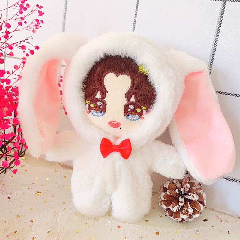 Set đồ Tiêu Thỏ dành cho doll 20cm - Set quần áo búp bê nhồi bông Tiêu Chiến - XiaoZhan cực xinh, cực đáng yêu