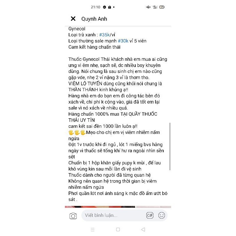 Gynecol trà xanh ( vỉ 5v) | BigBuy360 - bigbuy360.vn