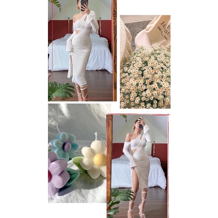 Đầm Body Xẻ Tà Lệch Vai Sexy
