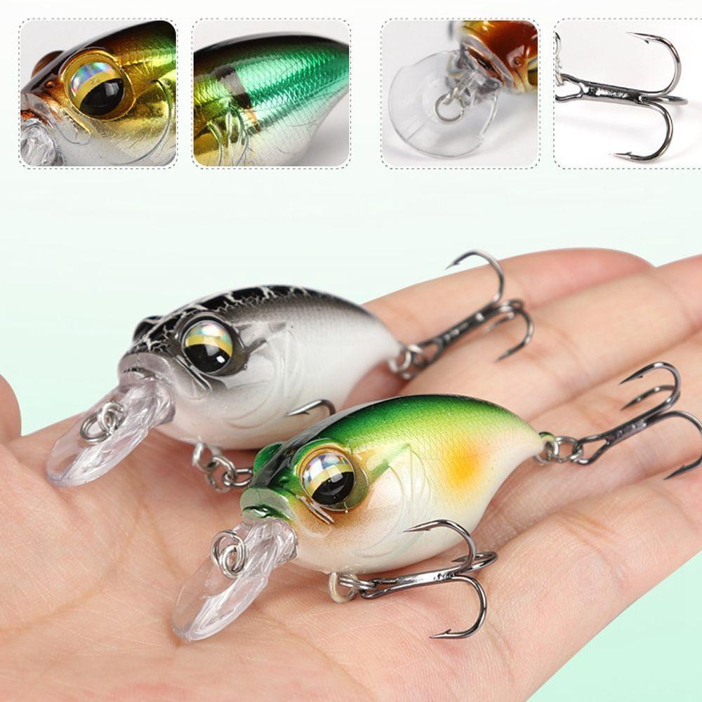Mồi Câu Cá Giả Bằng Nhựa Cứng Mắt Tam Giác 3D 8g 45mm Chất Lượng Cao