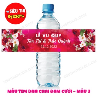 Combo 10 Tem nhãn dán chai nước suối đám cưới