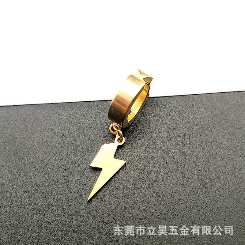 1 mảnh Hợp thời trang Thép Titanium Hợp thời trang Khoá Tai Kẹp Tai Nam Bông Tai Huyền Thoại Tia Chớp Không Có Lỗ Xỏ Tai Kẹp Tai Đeo Tai Nghe Dễ Đeo