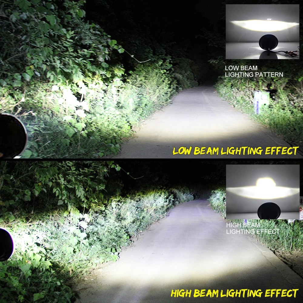 UNI-SHINE Đèn Pha Led Hình Tròn 4x4 3500k / 6500k Cho Xe Jeep Jk Lj Cj Tj Hummer H1 H4