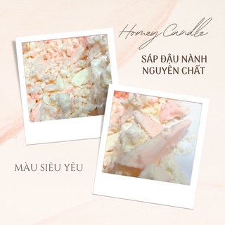 Sáp đậu nành nguyên chất nhuộm hồng phấn 100g-200g