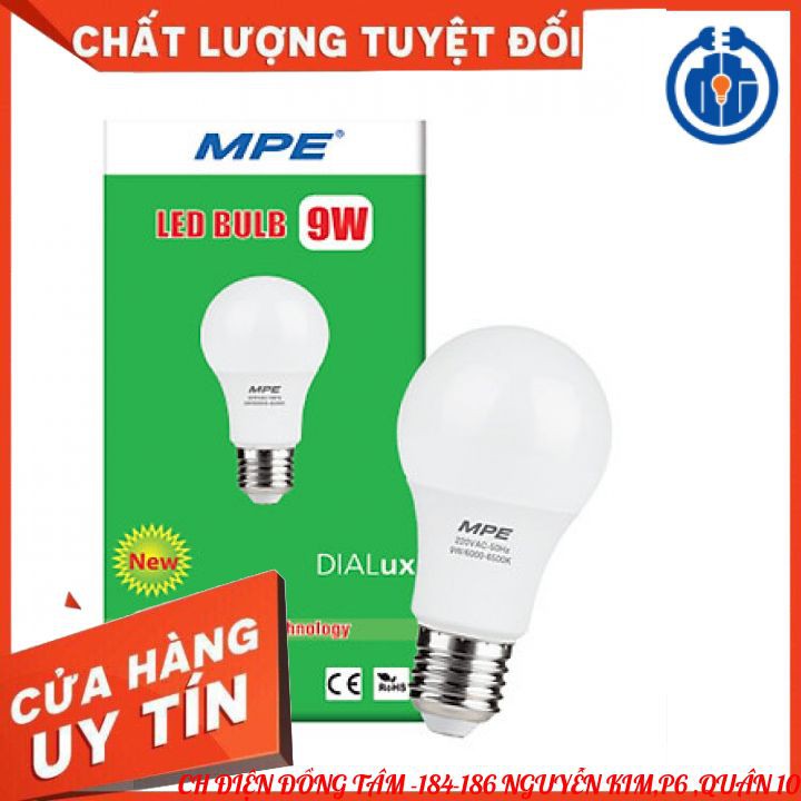 [HÀNG TỐT] ĐÈN LED BÚP 9W MPE SIÊU SÁNG ĐUÔI VẶN E27- BẢO HÀNH 2 NĂM ĐỔI MỚI