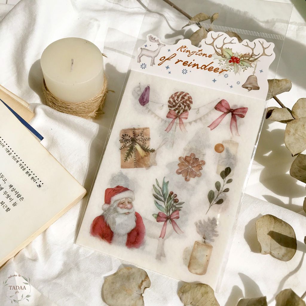 SET 4 TỜ STICKER VINTAGE NOEL, GIÁNG SINH sticker vintage dán trang trí chủ đề Noel, Giáng sinh ST001436