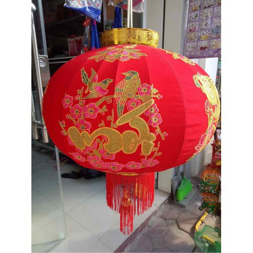 Đèn lồng nhung đỏ loại 1