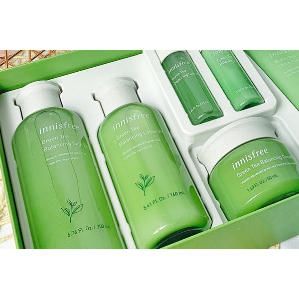 Bộ Dưỡng Trà Xanh Phục Hồi Da Mụn Innisfree Green Tea Balancing Skin Care Trio Set EX | BigBuy360 - bigbuy360.vn