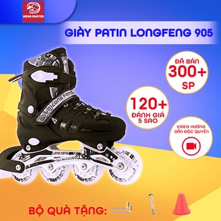 Giày trượt patin Longfeng 905 cao cấp tặng + ốc vít + chướng ngại vật batin batanh Longfeng 905