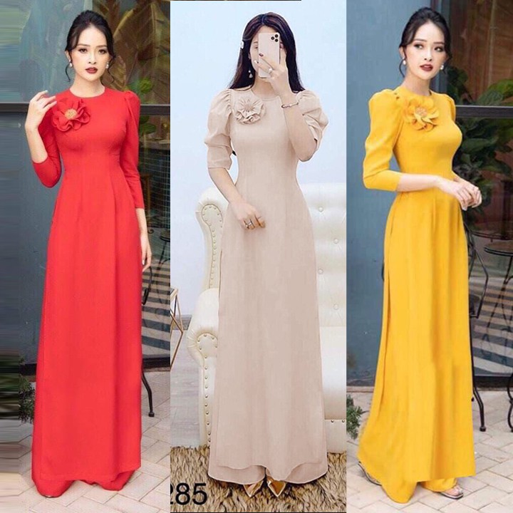 Áo dài cách tân bông hoa AD1310 [HÀNG XUẤT NHẬT-HÀN QUỐC]