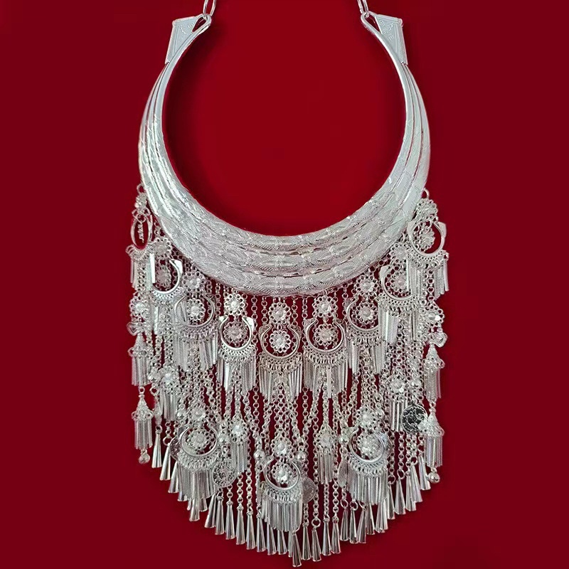 Kiêng cổ bạc dân tộc , kiềng cổ boho