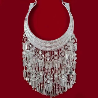 Kiêng cổ bạc dân tộc , kiềng cổ boho