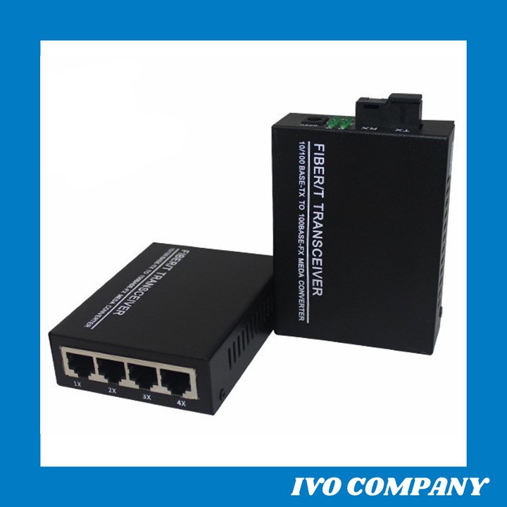 Thiết Bị Chuyển Đổi Quang Điện 1 Sợi Media Converter 1FO 1 Quang 4 LAN 1Gbps