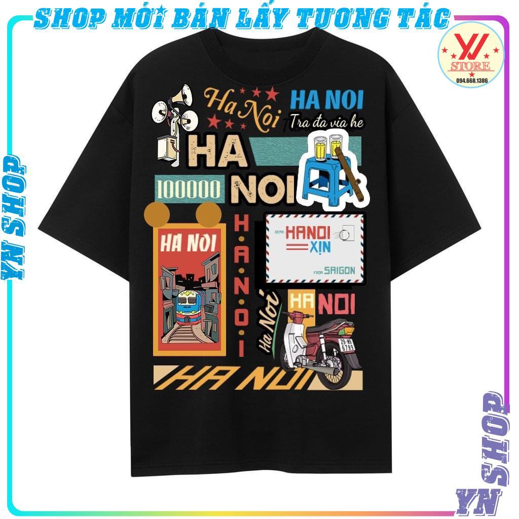 Áo Thun Tay Lỡ UNDER Hà Nội Áo Phông Cotton 65% Nam Nữ Unisex - In Hình Local Brand Streetwear Oversize Form Rộng