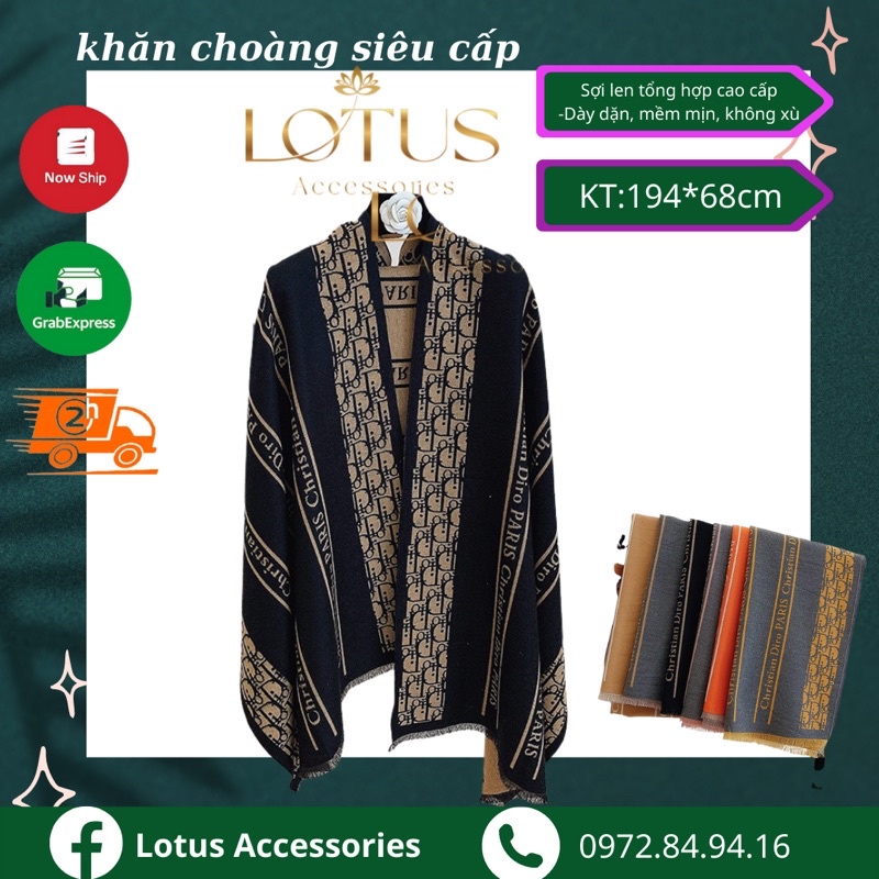 Khăn Choàng nữ hoạ tiết 2 mặt phong cách Hàn quốc