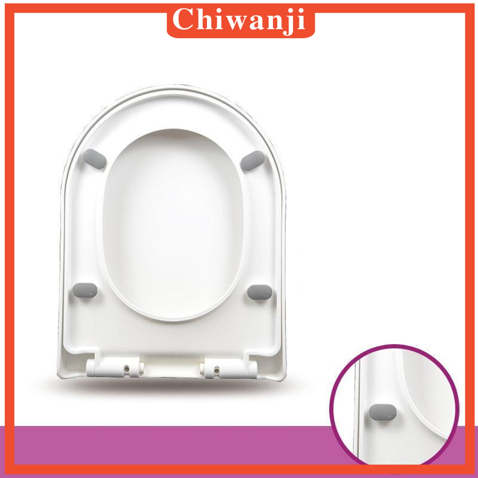 [CHIWANJI] Bathroom Soft Slow Close White Toilet Seat Stainless Hinges Never Loose