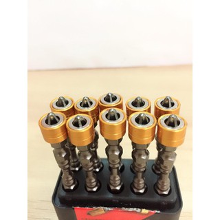Combo 10 đầu vít nam châm 4 cạnh, tô vít đầu 4 cạnh nam châm, đầu trợ lực nam châm,đầu bắn vít có nam châm