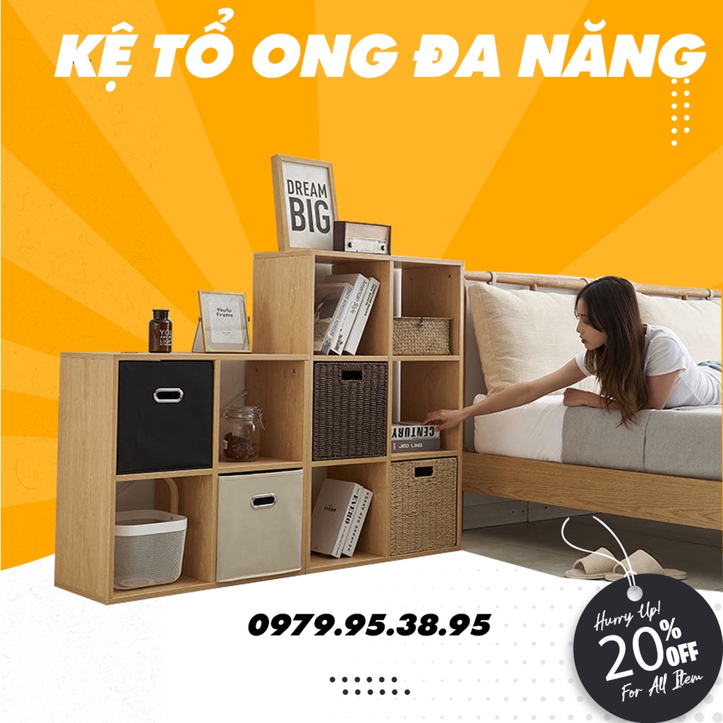 Free Ship Kệ Gỗ Tổ Ong Đa Năng, Dùng Làm Kệ Để Đồ, Phong Cách Mới Hiện Đại, Dễ Dàng Lắp Đặt, Kích Thước Đa Dạng