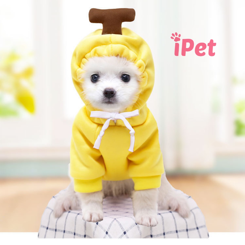 Quần Áo Kiểu Hoodie Có Nón Cosplay Đáng Yêu Hình Củ Cải, Củ Cà Rốt, Trái Chuối Dễ Thương Cho Chó Mèo - iPet Shop