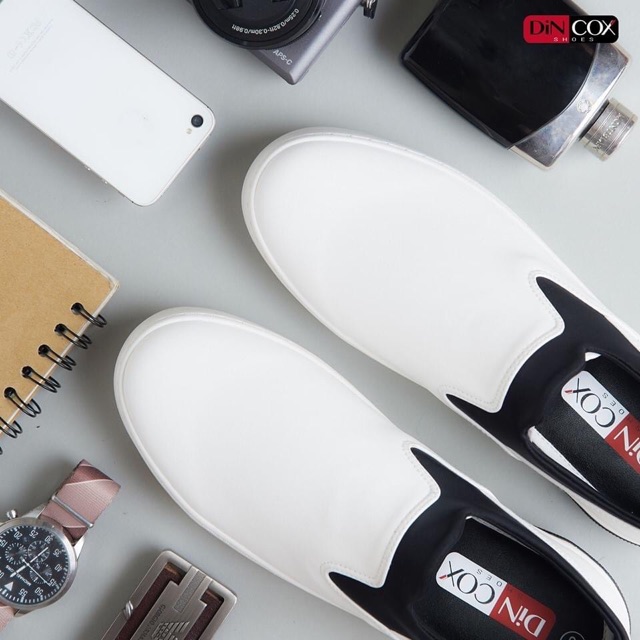 Giày lười nam cox shoes 1909 white- black