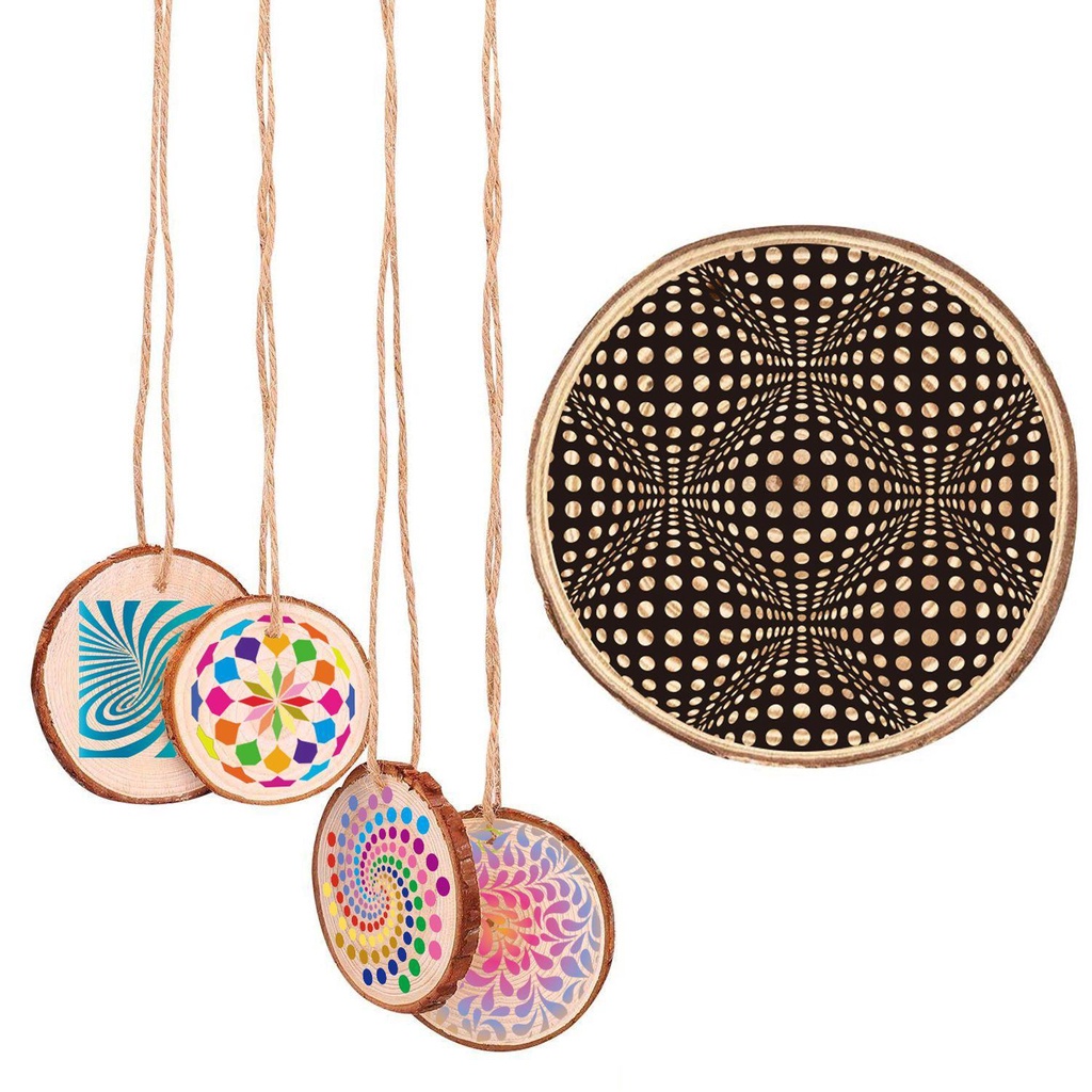 CONOPERY Bộ 16 Khuôn Họa Tiết Hình Học Mandala Độc Đáo Dùng Trang Trí DIY