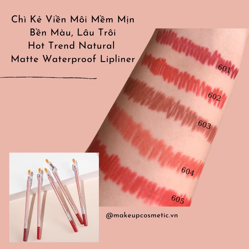 Chì Kẻ Viền Môi Mềm, Mịn Bền Màu, Lâu Trôi - Hot Trend Natural Matte Waterproof Lipliner