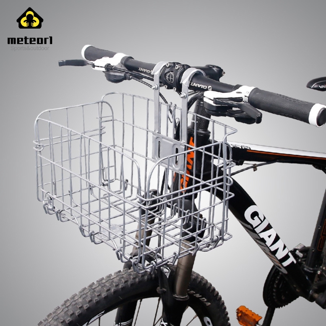 Big Cuboid Folding Steel Wire Front Basket Bike Accessories Mountain Bike Commuter Car