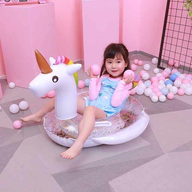 🦄Phao bơi cho bé nhũ óng ánh,phao bơi trẻ em