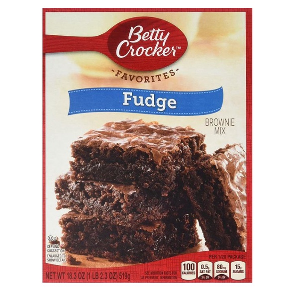 Bột Làm Bánh Pha Sẵn Betty Crocker Fudge Brownie Mix Pouch 519g