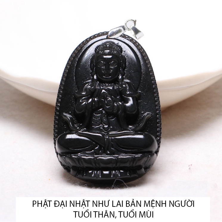 KÈM móc khuyên - Mặt phật bản mệnh người tuổi Thân, tuổi Mùi size nhỏ 3.7cm x 2.4cm - Phật Đại Nhật Như Lai