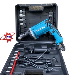 Máy khoan điện Makita - Tặng bộ phụ kiện đa năng - Khoan tường , gỗ, sắt, bắn vít.