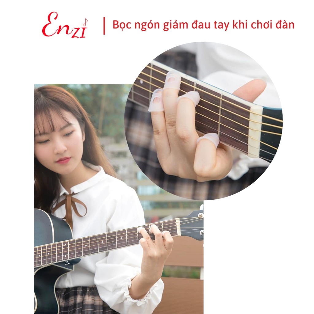 Bộ bọc ngón tay giảm đau tay khi tập đàn guitar acoustic ghita classic ukulele chất lượng cho nam và nữ Enzi